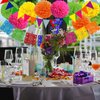 Recosis Mexico Party Decorations, Fiesta Paper Fans Pom Poms Picado Banner Pennant Garland String Hanging Swirls Decorations for Mexican Fiesta Cinco De Mayo Taco Themed Birthday Party Supplies
