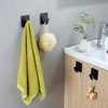 Taozun Adhesive Hooks - Black Towel Hooks 4 Packs Coat Robe Hooks Stainless Steel Wall Hooks Rustproof and Oil Proof for Kitchen Bathroom