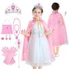 AOMIG 11PCS Princess Cape Set, Princess Cape Clothes With Crown, Wand, jewelry, and bag, Princess Dress Up Clothes for Little Girls, Princess Cape for 3-8Year Old Halloween Christmas Birthday Gifts