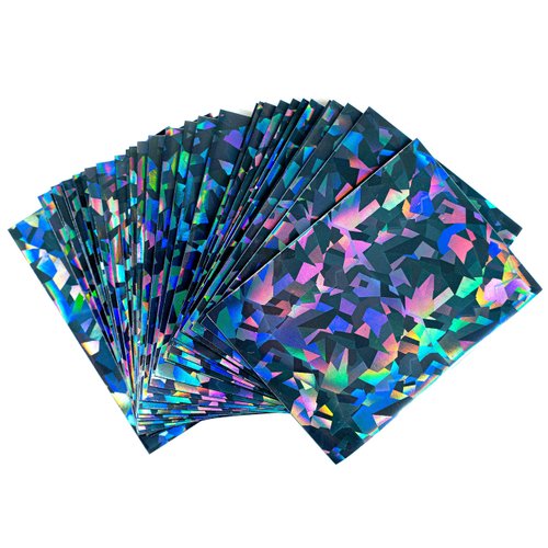 Premium Preferred Protection 100 Black Holographic Card Sleeves Perfect Fit Shiny Trading Card Standard Size Pokemon Sleeves | Fits Metazoo, Magic The Gathering, Dragon Ball Super