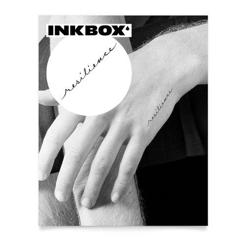 Inkbox Temporary Tattoos, Semi-Permanent Tattoo, One Premium Easy Long Lasting, Water-Resistant Temp Tattoo with For Now Ink - Lasts 1-2 Weeks, Resilience, 2 x 2 in