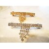 Crystal gold or silver cascading crystal hair barrette clip bridal clip bridal (Primary color: Gold)