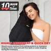 HOMERHYME Black Salon Towels, 12 Pack Bulk Hand Towels, Quick Dry Microfiber Hair Towels, Soft Absorbent Gym Towels for Working Out, Bathroom, Spa & Hair Care (Not Bleach Proof) 16'' X 27''