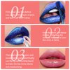 QIUFSSE 2PCS Peel Off Lip Stain Lip Tint Matte Liquid Lipstick Nude Lip Gloss Long Lasting Waterproof Lip Tint Stain Non-stick Cup Peel Off Lipstick Lip Makeup for Women Girls （01#+02#）