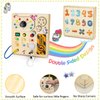 JAMIEWIN Montessori Busy Board with LED Light Switch for Toddlers 1-3, Wooden Sensory Board Travel Toys for Toddlers Baby, Montessori Toys Christmas Birthday Gifts for Boys Girls 1 + Year Old