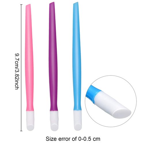 30 Pieces Plastic Handle Nail Cuticle Pusher Rubber Tipped Nail Cleaner Colored Nail Art Tool for Men and Women Christmas Valentine's Day Giving(Multicolored)