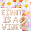 JeVenis Eight is A Vibe Party Decoration Groovy 8th Birthday Decorations Hippie Banner Boho Decor Retro Flower Daisy 60's 70's Theme Party Supplies