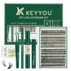 DIY Lash Extension Kit KEYYOU 300Pcs Individual Eyelash Extension Kit 30D40DD 0.07D Curl 9-18MIX Lash Clusters Kit with Lash Glue Remover Applicator Easy to Use(Kit-30D40D-D-9-18MIX)