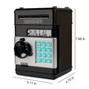 Adevena Electronic Piggy Bank, Mini ATM Password Money Bank Cash Coins Saving Box for Kids, Cartoon Safe Bank Box Perfect Toy Gifts for Boys Girls (Black)