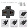 [4-in-1]15 Amp Household AC Plug to 20 Amp T Blade Female Adapter, Nema 5-15P to 5-20R, 5-15P to 6-15R, 5-15P to 6-20R Plug Outlet, AC Power Adapter Converter,15A 125V to 20A 250V Adapter