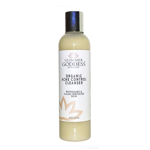 GLIMMER GODDESS Organic Acne Face Wash, Cleanser with Salicylic Acid for Acne & Oily Skin, 8 oz