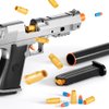 2Pack M1911 EVA Soft Foam Ejection Toy Blaster, Shooting with Foam Darts, Shooting Games, Backyard Fun and Outdoor Games, Education Toy Model for Boys Girls Halloween Christmas Ages 8+ (Black+Silvery)