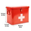 Xbopetda First Aid Kit, First Aid Medicine Supplies Bin - 2-Tier Metal Medicine Storage Tin, Samll First Aid Box with Removable Tray for Home & Workplace Emergency Tool Set - Red