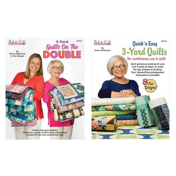 New Fabric Cafe 3 Yard Quilts Pattern Bundle - on The Double and Quick 'n Easy Quilts, Brown