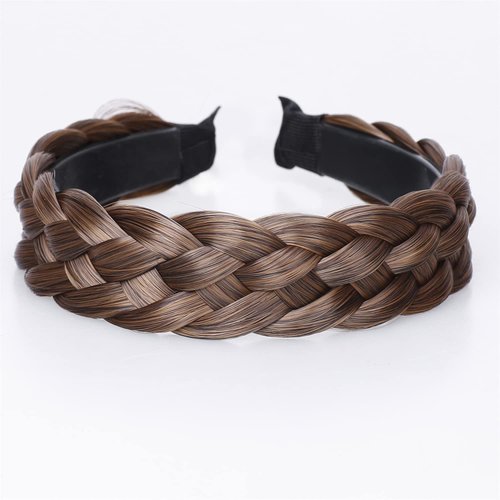 vowyore Braided hair hoop Synthetic Hair Braid 5 Strands Braids Hair Headbands Plaited Braided Headband
