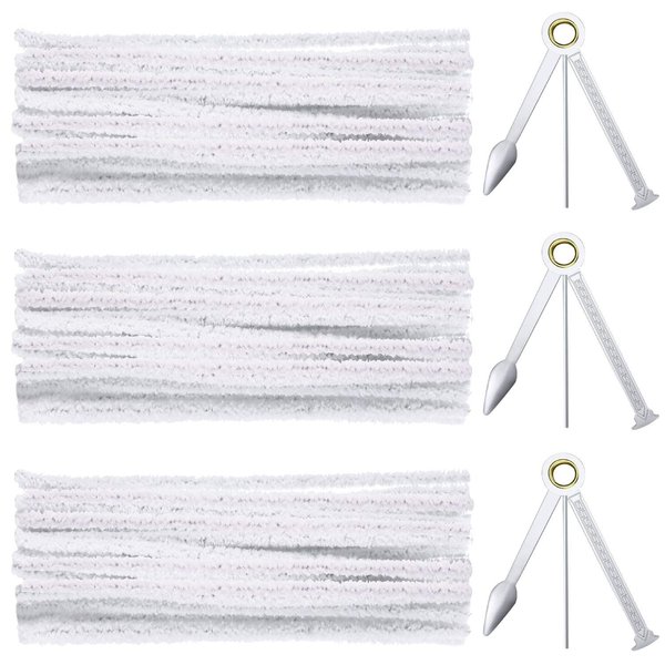 Sunshane Pipe Cleaners Tool Set Include 3 Packs 3 in 1 Pipe Tamper Reamer Tool and 150 Count Hard Bristle Pipe Cleaners