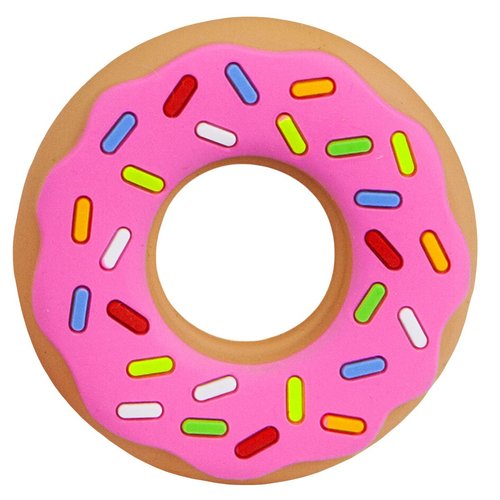 Silli Chews Girls Teething Ring Donut for Babies Round Silicone Pink Baby Teether Cute Self Soothing Circle Silly Chew Toy