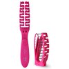 F3 Systems Compact Folding Hair Brush with Mirror - Detangling Comb for Adults & Kids, Portable for Travel & Storage, Wet & Dry Hair