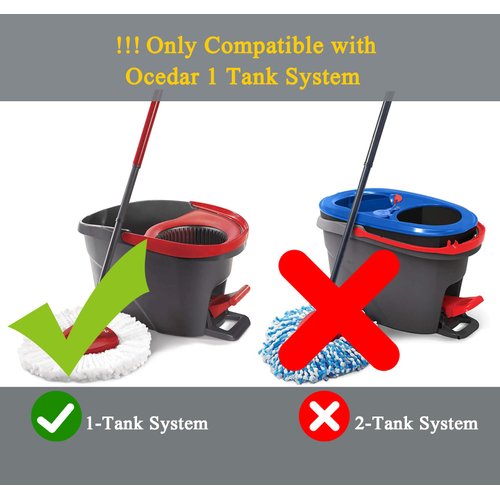 2 Pack Spin Mop Refill Replacement Head Compatible with Ocedar EasyWring Spinning Mop - Microfiber Mop Replace Heads