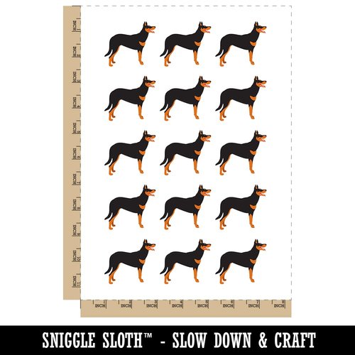 Beauceron Dog Solid Temporary Tattoo Water Resistant Fake Body Art Set Collection - 15 2" Tattoos (1 Sheet)
