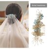 Micro Traders Wedding Bridal Hair Comb Flower Side Hair Clips Rhinestone Pearl Floral Headpiece Hair Tools Hair Accessories for Wedding Bridal Bridesmaid Green