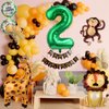 10pcs Jungle Safari Animal Balloons, Cute Jungle Theme Zoo Party Supplies Monkey Elephant Zebra Leopard Crocodile Giraffe Shaped for Birthday Party Decor (Number 2)