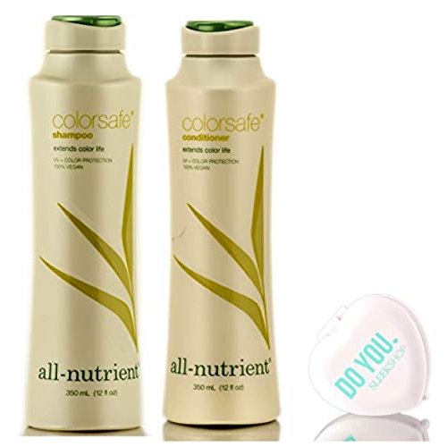 All Nutrient COLOR SAFE Shampoo & Conditioner DUO Set, extends color life (with Sleek Compact Mirror) (12 oz / 350ml Retail DUO Kit)