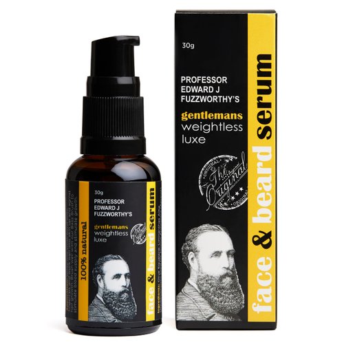 Professor Fuzzworthy's Gentlemans Face & Beard Oil Serum | Best for Normal - Curly - Dry Hair & Sensitive Skin | Natural Organic Men's Grooming - Fragrance Sulfate Paraben Free