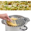 Hicook Stainless Steel Spaetzle Maker Lid with Scraper Traditional German Egg Noodle Maker Pan Pot Spaghetti Strainer
