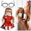 jojofuny 20pcs Doll Glasses Miniature Dress Eyeglasses, Small Doll Costume Glasses, Miniature Round Eyeglasses, for Dolls Pets Costume Accessories Cosplay
