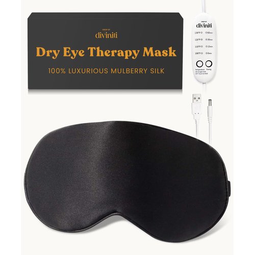 Heated Eye Mask for Dry Eye Relief - Stye Eye Treatment, Warming Eye Mask for Dry Eyes Mask Warm Compress for Eyes, Sinus Mask Heated Eye Patch - Dry Eye Mask with Moist Heat Electric Warming - Black
