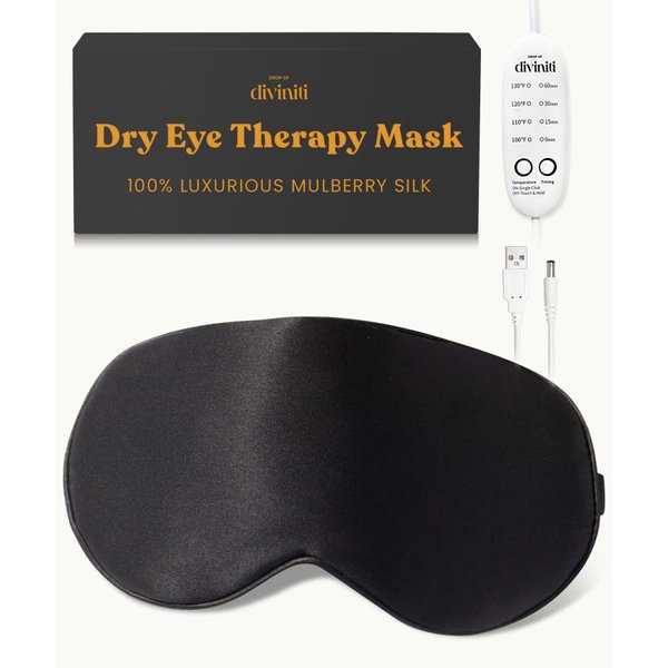 Heated Eye Mask for Dry Eye Relief - Stye Eye Treatment, Warming Eye Mask for Dry Eyes Mask Warm Compress for Eyes, Sinus Mask Heated Eye Patch - Dry Eye Mask with Moist Heat Electric Warming - Black