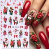 Christmas Nail Art Stickers Cute Nail Decals 3D Self-Adhesive Snowman Candy Cane Elk Tree Flower Nail Art Designs Supplies 5PCS Winter Xmas Nail Sticker Nail Art for Women Girls DIY Nail Decorations