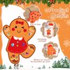 Supervitae 24 Sets Christmas Craft Kits DIY Christmas Tree Ornament Decorations Art Sets Santa Snowman Gingerbread Crafts Stickers for Holiday Xmas Home Classroom Activities Party Favors(Gingerbread)