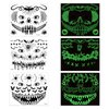 Generic 4 Sheets Halloween Horror Luminous Temporary Tattoos Glow in the Dark Scary Spider Web Bat Scar Tattoos Stickers for Makeup Party Supplies, Black