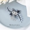 Easedaily Bride Wedding Hair Comb Black Rhinestone Bridal Hair Piece Flower Hair Accessories for Women and Bridesmaid