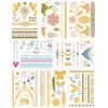 Aresvns Flash Temporary Tattoos for Women and Kids Peacock, 8 Sheets Waterproof Shiny Jewelry Tattoos,Gold Tattoo Metallic Tropical Hawaiian Fake Tattoo Stickers