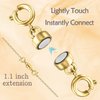 Qulltk Double Magnetic Necklace Clasps and Closures 14K Gold and Silver Bracelet Extender Jewelry Clasps Converters for DIY Jewelry Making