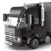 General Jim's Black Semi Truck Building Blocks Set – 231mm Highly Detailed Model - Realistic Black Cab, Gray and Yellow Trailer, Mirrors, Exhaust Stack – Perfect for Hobbyists & Train Garden Displays