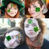 EGMBGM 49 PCS St. Patrick's Day Tattoos Stickers For Kids Women Men, 3D Green Shamrock Temporary Tattoos St Patricks Day Irish Party Favor, Saint Patricks Day Accessories Lucky Clover Tattoos Adults
