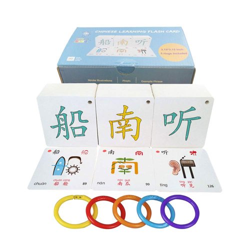 LELEYU Hieroglyphic Pictograph Symbols Chinese Learning Color Flash Memory Cards Mandarin Simplified Edition,252 Characters with Pinyin and Stroke Illustrations,Stage 3