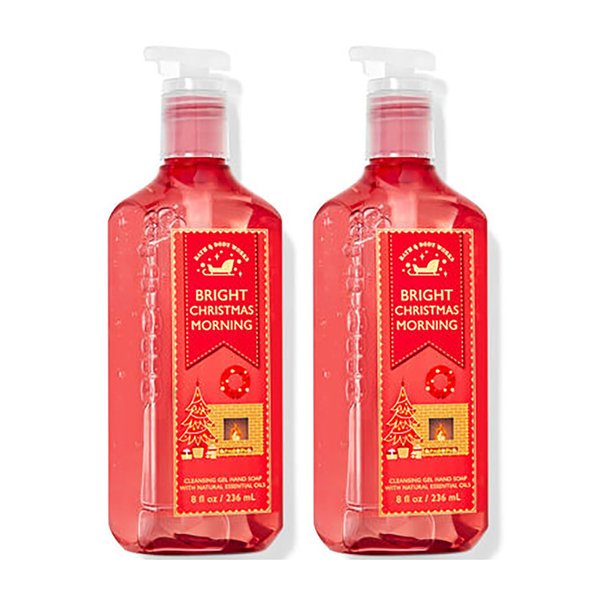 Bath & Body Works Hand Soap, Cleansing Gel, 8 Fl Oz Pack of 2 (Bright Christmas Morning)