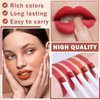 XINGXYUEL 5 Colors Matte Cigarette Lipstick Set Velvet Little Tube Cigarettes Lipstick Lip Gloss Set Non-Stick Cup Lip Stain Long Lasting Waterproof Red Lipstick Lip Makeup