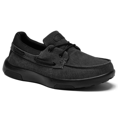 OrthoComfoot Mens High Arch Support Walking Shoes, Plantar Fasciitis Vintage Orthopedic Low Top Board Sneakers for Pain Relief, Non Slip On Adjustable Loafers for Standing Black Size 10