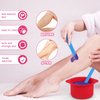 Mity rain 2pcs Silicone Wax Warmer Liner, Non-Stick Wax Pot Silicone Bowl Replacement, Reuse Wax Melt Warmer Liner With 2pcs Silicone Spatulas For Hair Removal(Blue+Red)