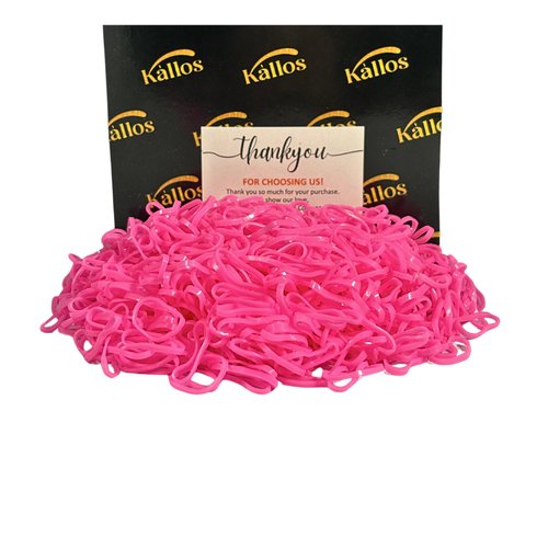 500 Pack Pink Rubber Bands for Hair – Durable, No-Damage Elastic Hair Ties for Babies, Toddlers, Kids & Adults | Non-Slip, Multi-Use Hair Accessories for Braids, Ponytails & Crafts by Kàllos