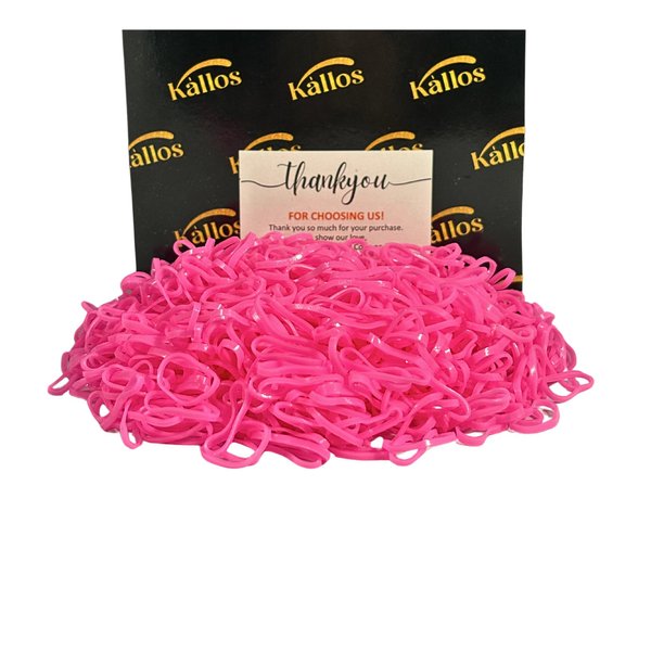500 Pack Pink Rubber Bands for Hair – Durable, No-Damage Elastic Hair Ties for Babies, Toddlers, Kids & Adults | Non-Slip, Multi-Use Hair Accessories for Braids, Ponytails & Crafts by Kàllos