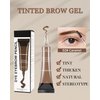 Waterproof Tinted Brow Gel, Caramel Tinted Thickening Brow Mascara, Brow Fast Sculpt, Long Lasting Transfer-Proof, Eyebrow Gel Tint with Brow Brush & Razor, Fill in Eyebrows and Cover Gray Hair-B02#