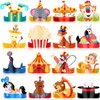 Woanger Circus Party Hats (32 Pcs), Cute Circus Crown Headbands with Ropes, Carnival Decorations for Kids Birthday Party Supply Costume