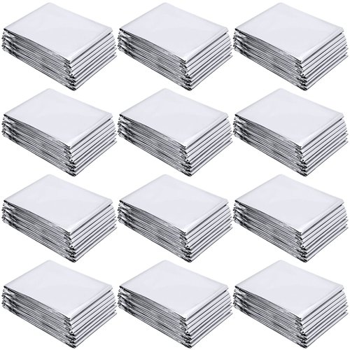 ZAUGONTW 12 Pack Silver Reflective Mylar Film, Garden Greenhouse Covering Foil Sheets, 83x 52 inch Mylar Film Sheets for Plant Growth, Grow Room, First Aid, Camping, Outdoor Survival
